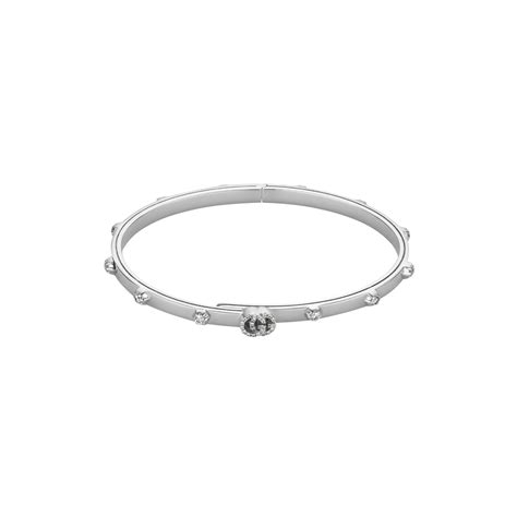 gucci gg 18k white gold diamond bracelet|real gold gucci bracelet.